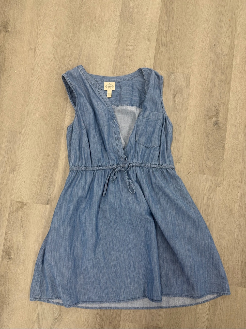 St. John's Bay Blue Sleeveless Tie-Waist Mini Dress